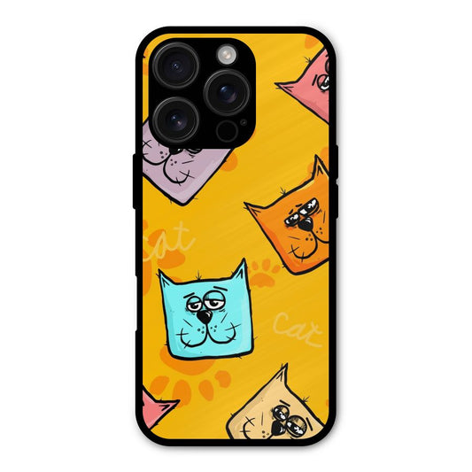 Cute Cat Pattern Shockproof Hybrid Protection (Metal + TPU) Back Case Cover