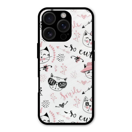 Cute Cat Swag Shockproof Hybrid Protection (Metal + TPU) Back Case Cover