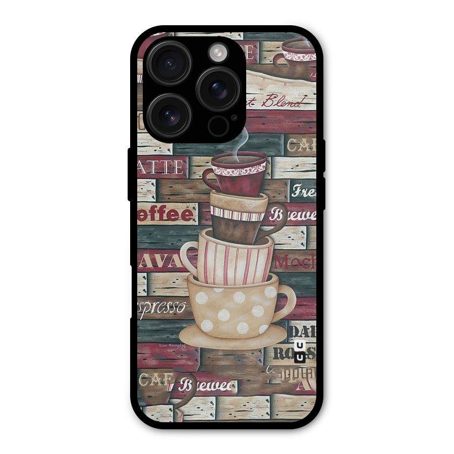 Cute Coffee Cups Shockproof Hybrid Protection (Metal + TPU) Back Case Cover