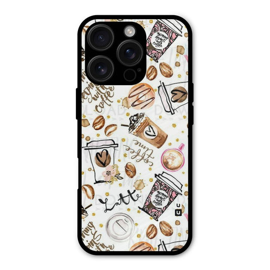 Cute Coffee Pattern Shockproof Hybrid Protection (Metal + TPU) Back Case Cover