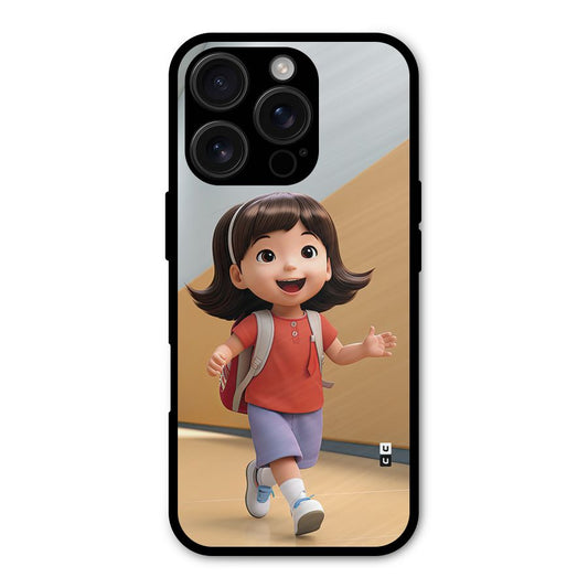 Cute School Girl Shockproof Hybrid Protection (Metal + TPU) Back Case Cover