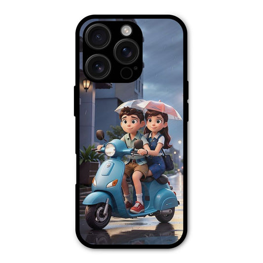 Cute Teen Scooter Shockproof Hybrid Protection (Metal + TPU) Back Case Cover