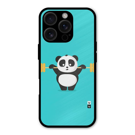 Cute Weightlifting Panda Shockproof Hybrid Protection (Metal + TPU) Back Case Cover