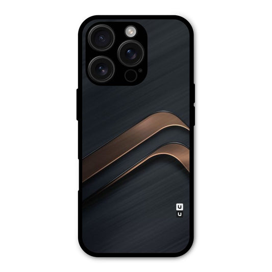 Dark Gold Stripes Shockproof Hybrid Protection (Metal + TPU) Back Case Cover