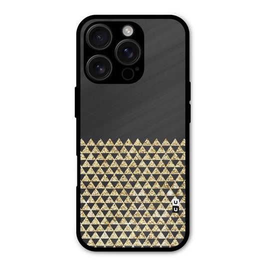 Dark Grey Golden Triangles Shockproof Hybrid Protection (Metal + TPU) Back Case Cover