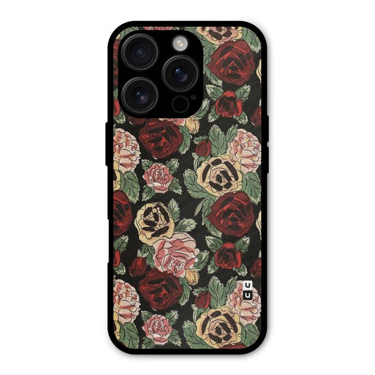Dark Pastel Flowers Shockproof Hybrid Protection (Metal + TPU) Back Case Cover