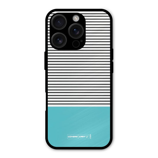 Deep Sky Blue Stripes Shockproof Hybrid Protection (Metal + TPU) Back Case Cover