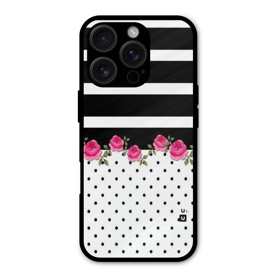 Dots Roses Stripes Shockproof Hybrid Protection (Metal + TPU) Back Case Cover