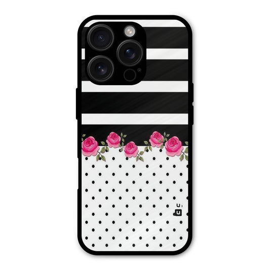 Dots Roses Stripes Shockproof Hybrid Protection (Metal + TPU) Back Case Cover