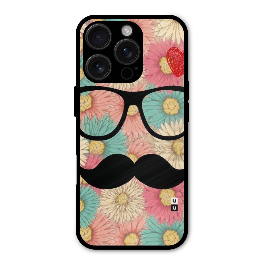 Floral Moustache Shockproof Hybrid Protection (Metal + TPU) Back Case Cover