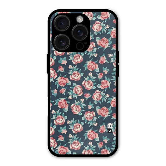 Floral Navy Bloom Shockproof Hybrid Protection (Metal + TPU) Back Case Cover