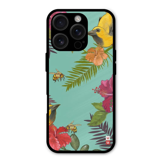 Flower Bird and Bee Shockproof Hybrid Protection (Metal + TPU) Back Case Cover