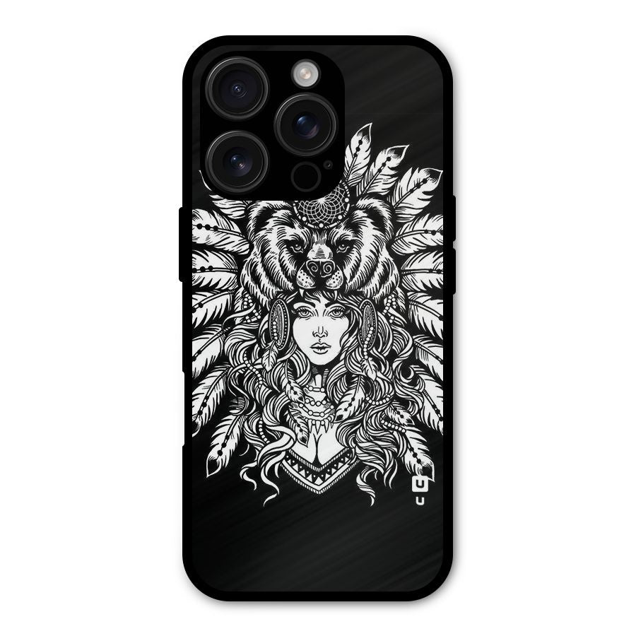 Girl Pattern Art Shockproof Hybrid Protection (Metal + TPU) Back Case Cover
