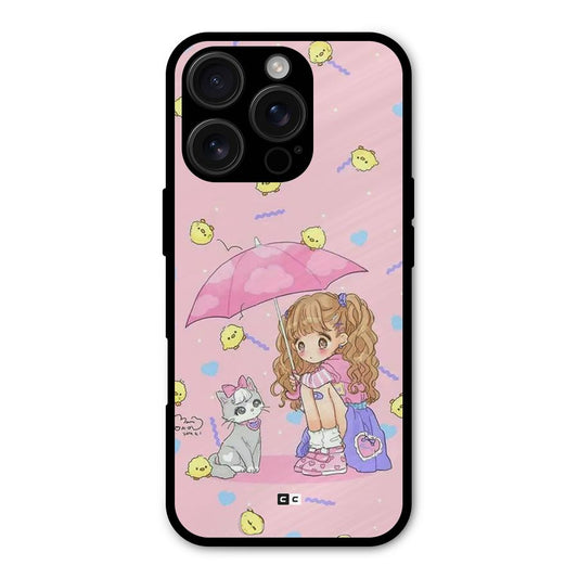 Girl With Cat Shockproof Hybrid Protection (Metal + TPU) Back Case Cover