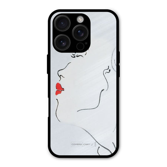 Girl in Red Lipstick Shockproof Hybrid Protection (Metal + TPU) Back Case Cover