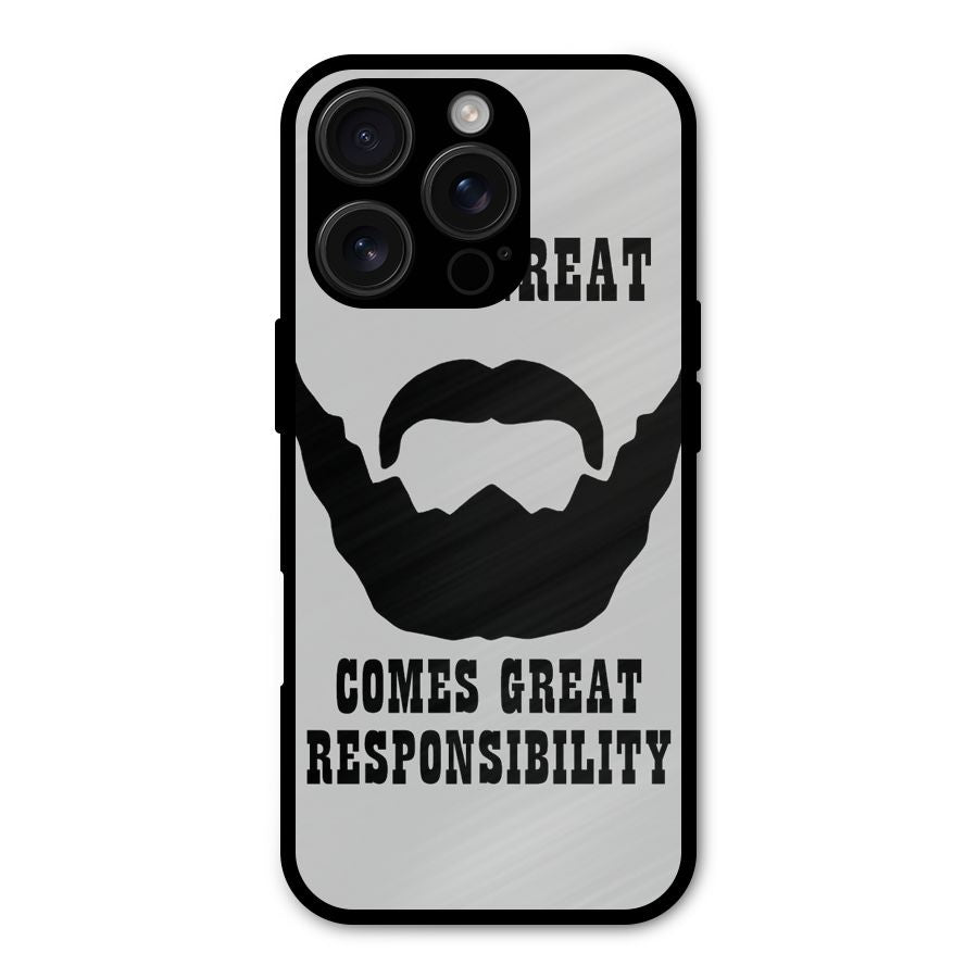 Great Beard Great Responsibility Shockproof Hybrid Protection (Metal + TPU) Back Case Cover
