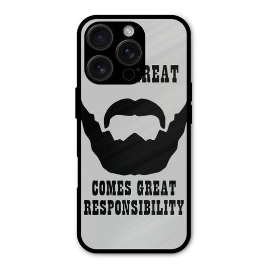 Great Beard Great Responsibility Shockproof Hybrid Protection (Metal + TPU) Back Case Cover
