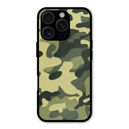 Green Military Pattern Shockproof Hybrid Protection (Metal + TPU) Back Case Cover