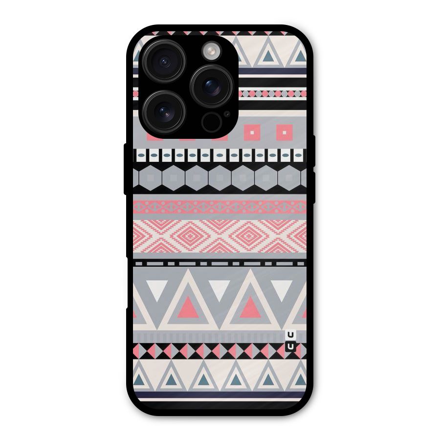 Grey Pink Pattern Shockproof Hybrid Protection (Metal + TPU) Back Case Cover