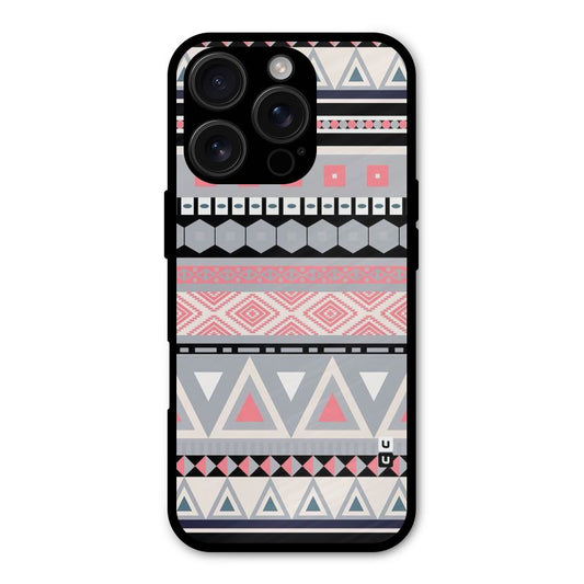 Grey Pink Pattern Shockproof Hybrid Protection (Metal + TPU) Back Case Cover