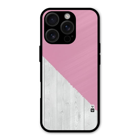 Grey Pink Wooden Design Shockproof Hybrid Protection (Metal + TPU) Back Case Cover