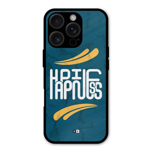 Happpiness Typography Shockproof Hybrid Protection (Metal + TPU) Back Case Cover