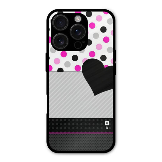 Heart Polka Stripes Shockproof Hybrid Protection (Metal + TPU) Back Case Cover