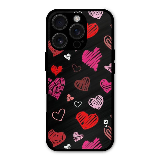 Hearts Art Pattern Shockproof Hybrid Protection (Metal + TPU) Back Case Cover