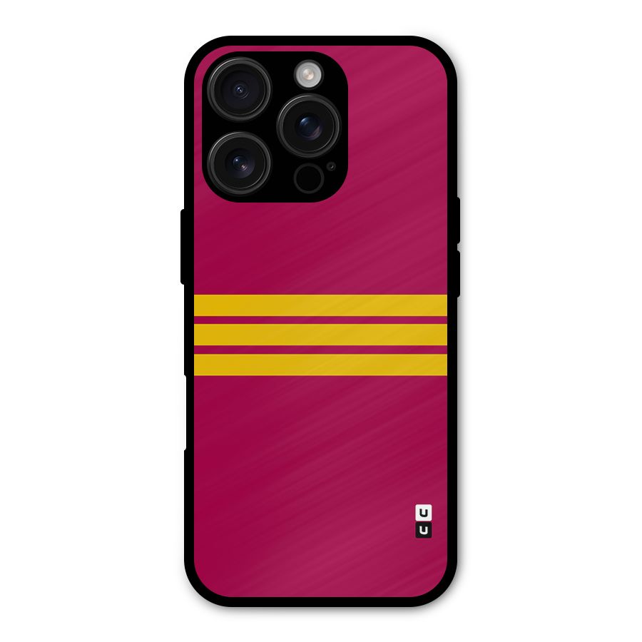 Horizontal Sports Stripes Shockproof Hybrid Protection (Metal + TPU) Back Case Cover
