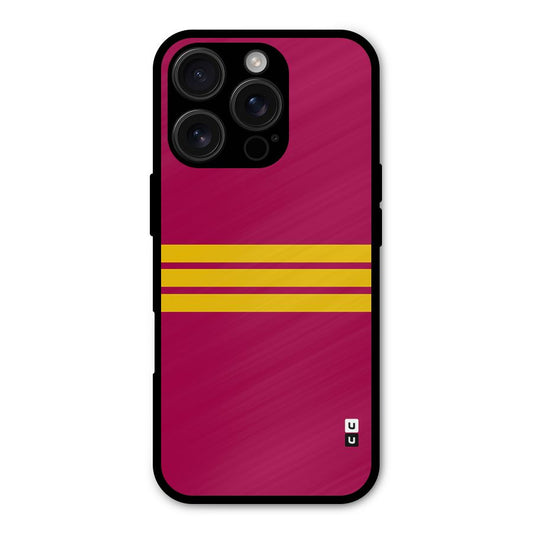 Horizontal Sports Stripes Shockproof Hybrid Protection (Metal + TPU) Back Case Cover