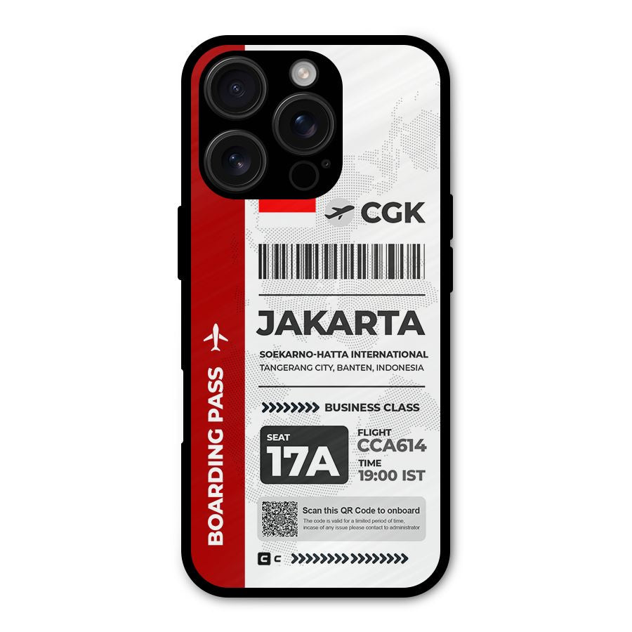 International Boarding Pass Jakarta Shockproof Hybrid Protection (Metal + TPU) Back Case Cover