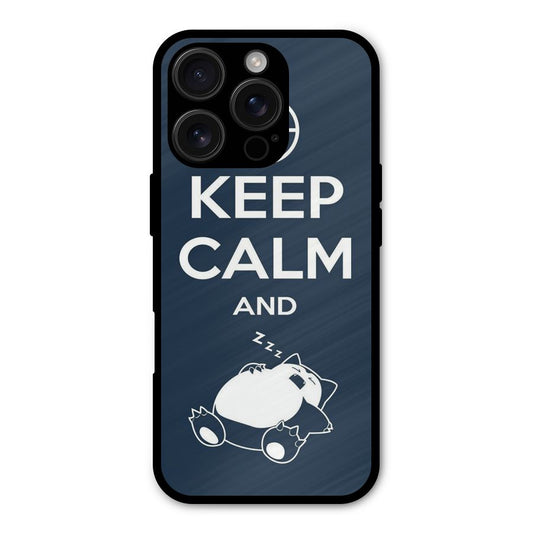 Keep Calm and Sleep Shockproof Hybrid Protection (Metal + TPU) Back Case Cover