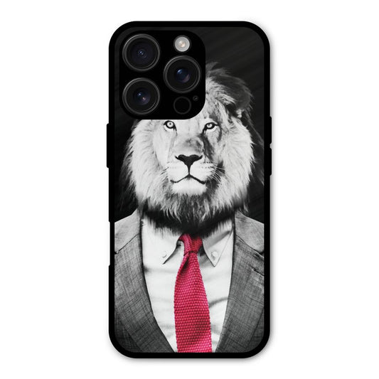Lion with Red Tie Shockproof Hybrid Protection (Metal + TPU) Back Case Cover
