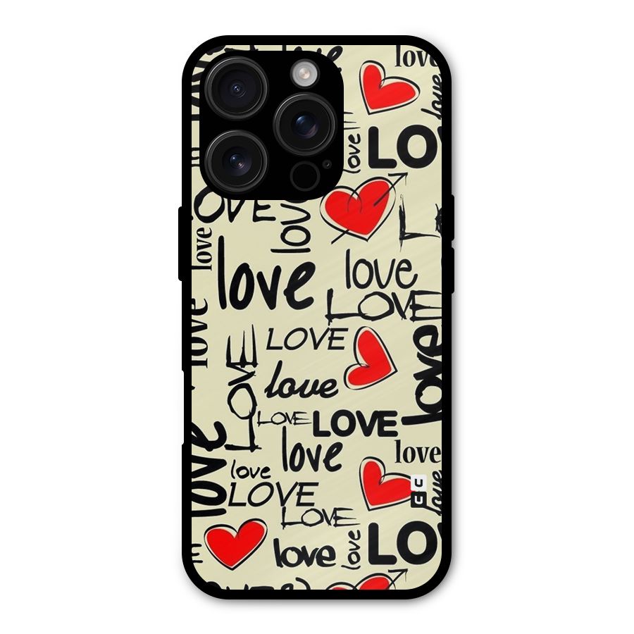 Love Hearts Pattern Shockproof Hybrid Protection (Metal + TPU) Back Case Cover