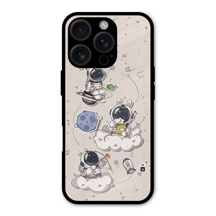 Lovely Astronaut Playing Shockproof Hybrid Protection (Metal + TPU) Back Case Cover