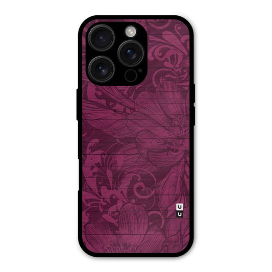 Magenta Floral Pattern Shockproof Hybrid Protection (Metal + TPU) Back Case Cover