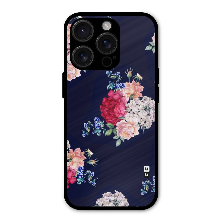 Magenta Peach Floral Shockproof Hybrid Protection (Metal + TPU) Back Case Cover