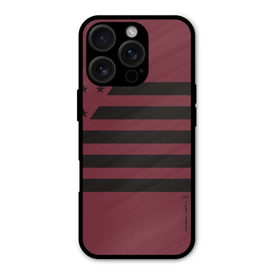 Maroon Star Striped Shockproof Hybrid Protection (Metal + TPU) Back Case Cover