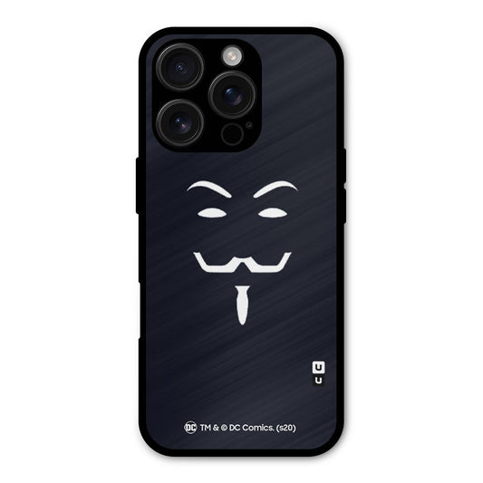 Minimal Anonymous Mask Shockproof Hybrid Protection (Metal + TPU) Back Case Cover