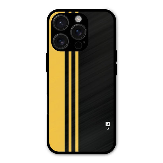 Minimal Yellow and Black Design Shockproof Hybrid Protection (Metal + TPU) Back Case Cover