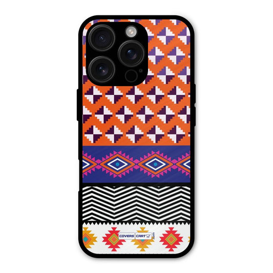 Mixed Pattern Aztec Shockproof Hybrid Protection (Metal + TPU) Back Case Cover