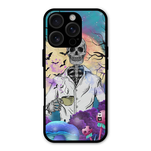 Morning Tea Skull Shockproof Hybrid Protection (Metal + TPU) Back Case Cover