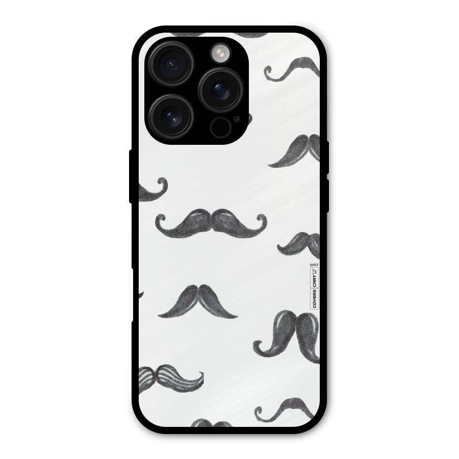 Moustache Pattern (Black) Shockproof Hybrid Protection (Metal + TPU) Back Case Cover