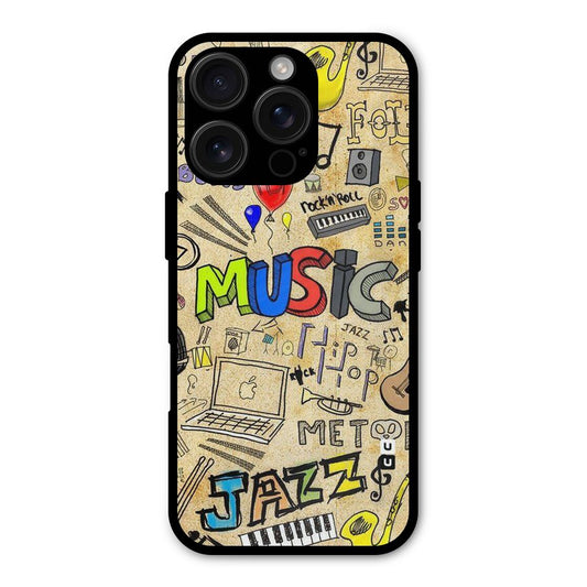 Music Pattern Shockproof Hybrid Protection (Metal + TPU) Back Case Cover