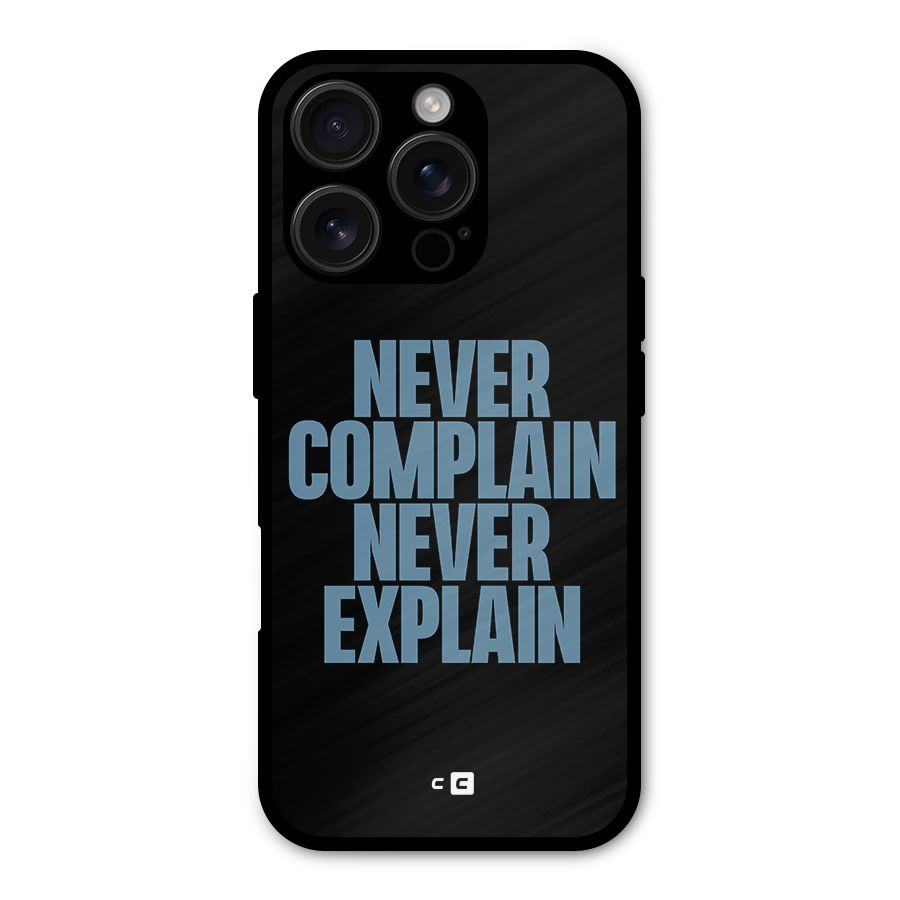 Never Complain Never Explain Shockproof Hybrid Protection (Metal + TPU) Back Case Cover