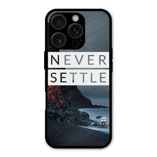 Never Settle Dark Beach Shockproof Hybrid Protection (Metal + TPU) Back Case Cover