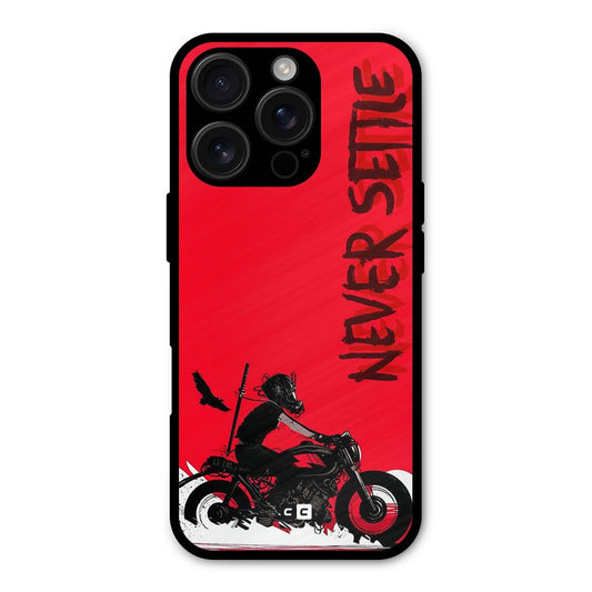 Never Settle Ride Shockproof Hybrid Protection (Metal + TPU) Back Case Cover