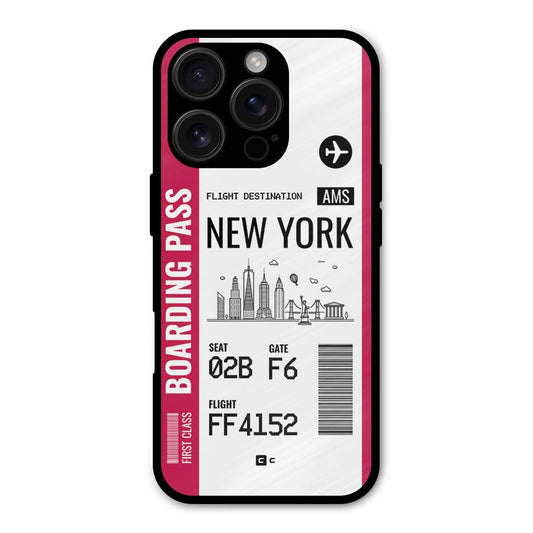 New York Boarding Pass Shockproof Hybrid Protection (Metal + TPU) Back Case Cover