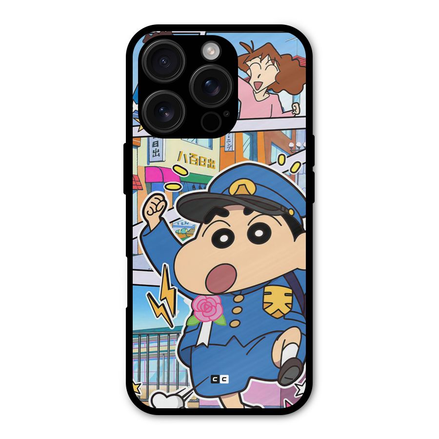 Officer Shinchan Shockproof Hybrid Protection (Metal + TPU) Back Case Cover