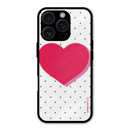Pink Polka Heart Shockproof Hybrid Protection (Metal + TPU) Back Case Cover